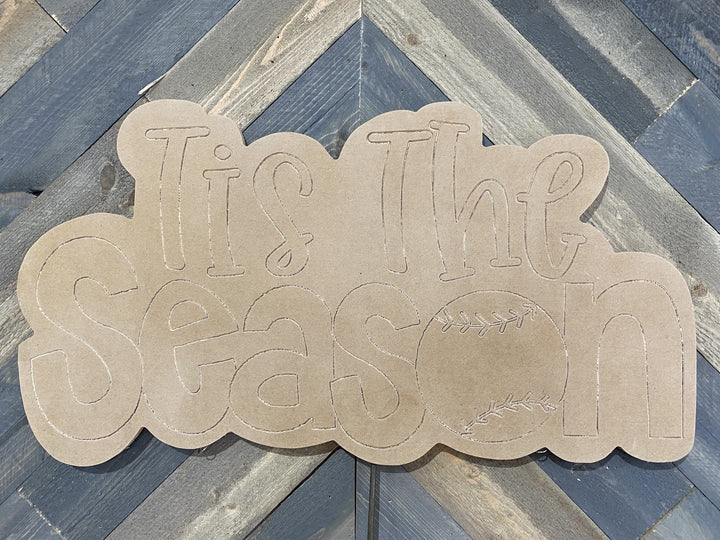 Tis the Season baseball Yard Art Blank