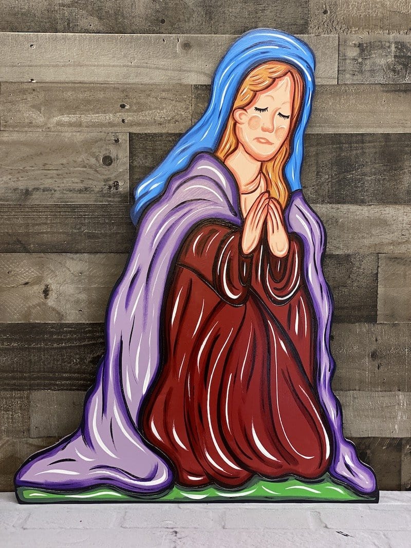 Christmas Nativity Yard Art Mary Blank DIY