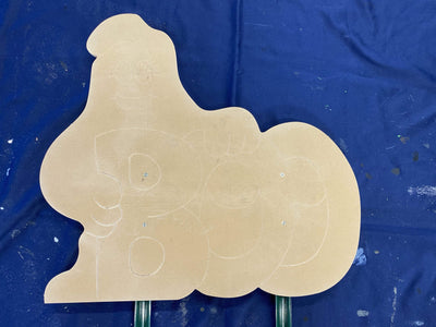 ghost holding BOO letters with eyes in it yard art blank template