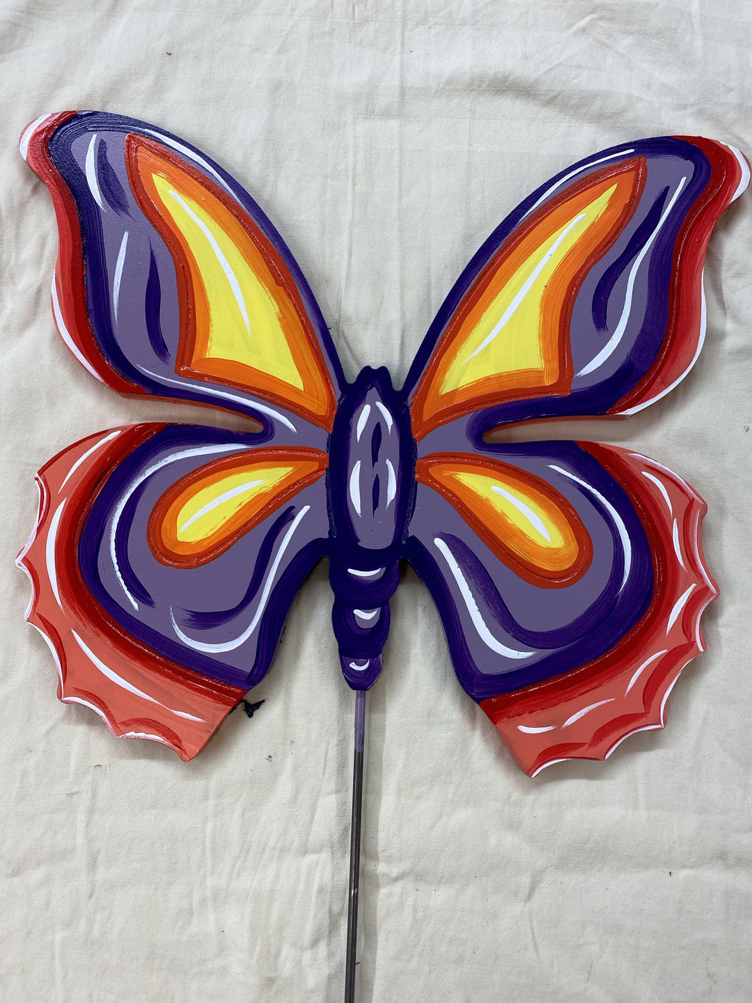 Colorful butterfly yard art
