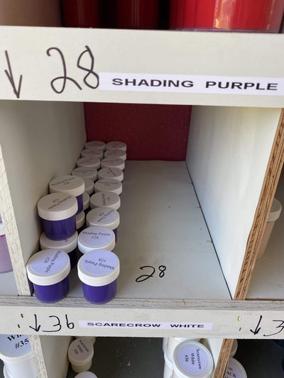 shading purple exterior yard art paint