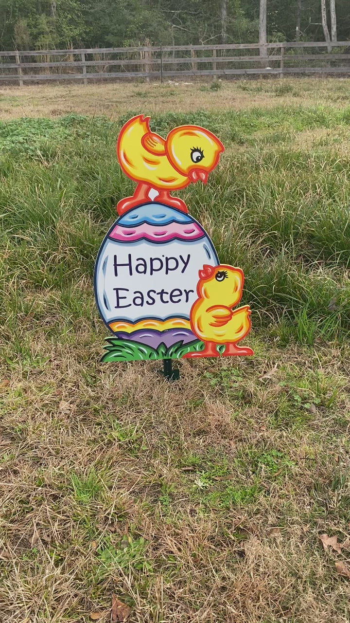 Happy Easter Chicks on Egg