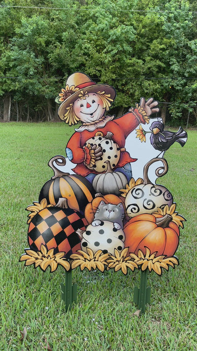 Scarecrow on Pumpkin Fall Decor