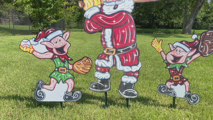 Baseball Santa with a Bat