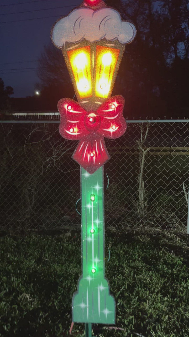 Lighted Lamp Post Christmas Yard Art