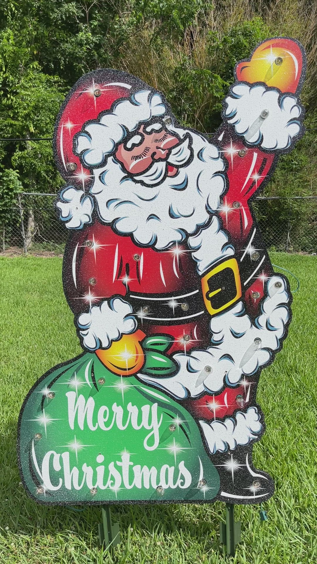 Lighted Santa Christmas Yard Art