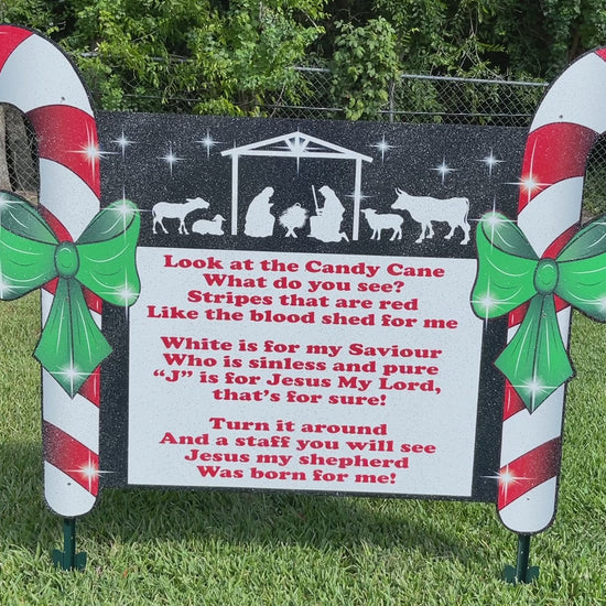 Christmas Candy Cane Sign Outdoor Decoration