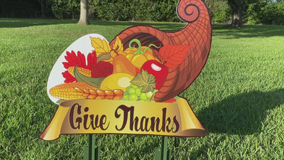 Outdoor cornucopia Thanksgiving Yard Art
