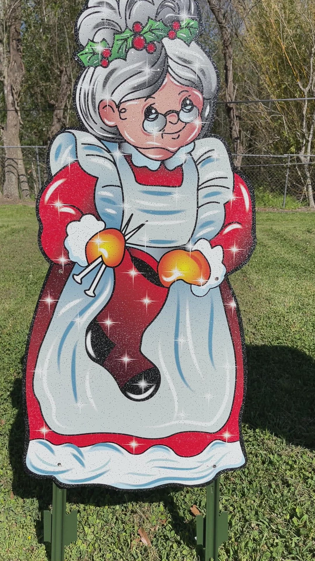 Mrs. Claus yard decoration