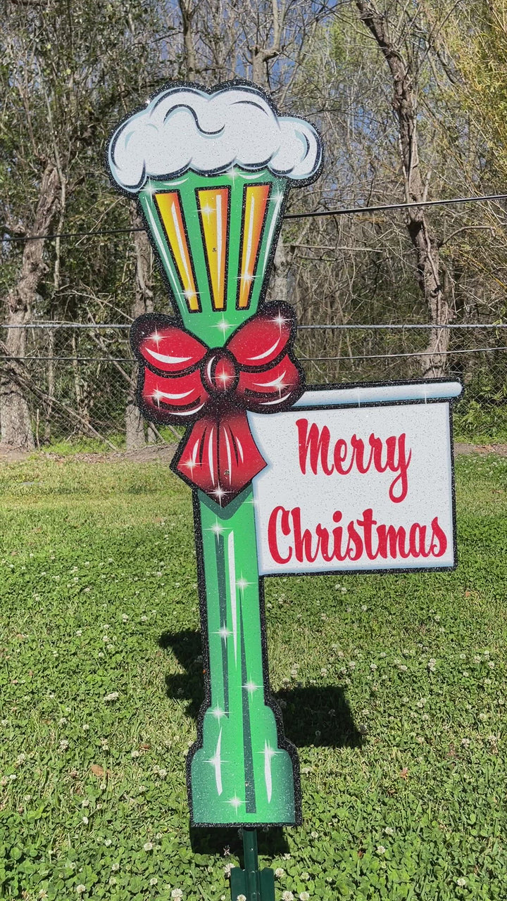 Merry Christmas Lamp Post Yard Decoration