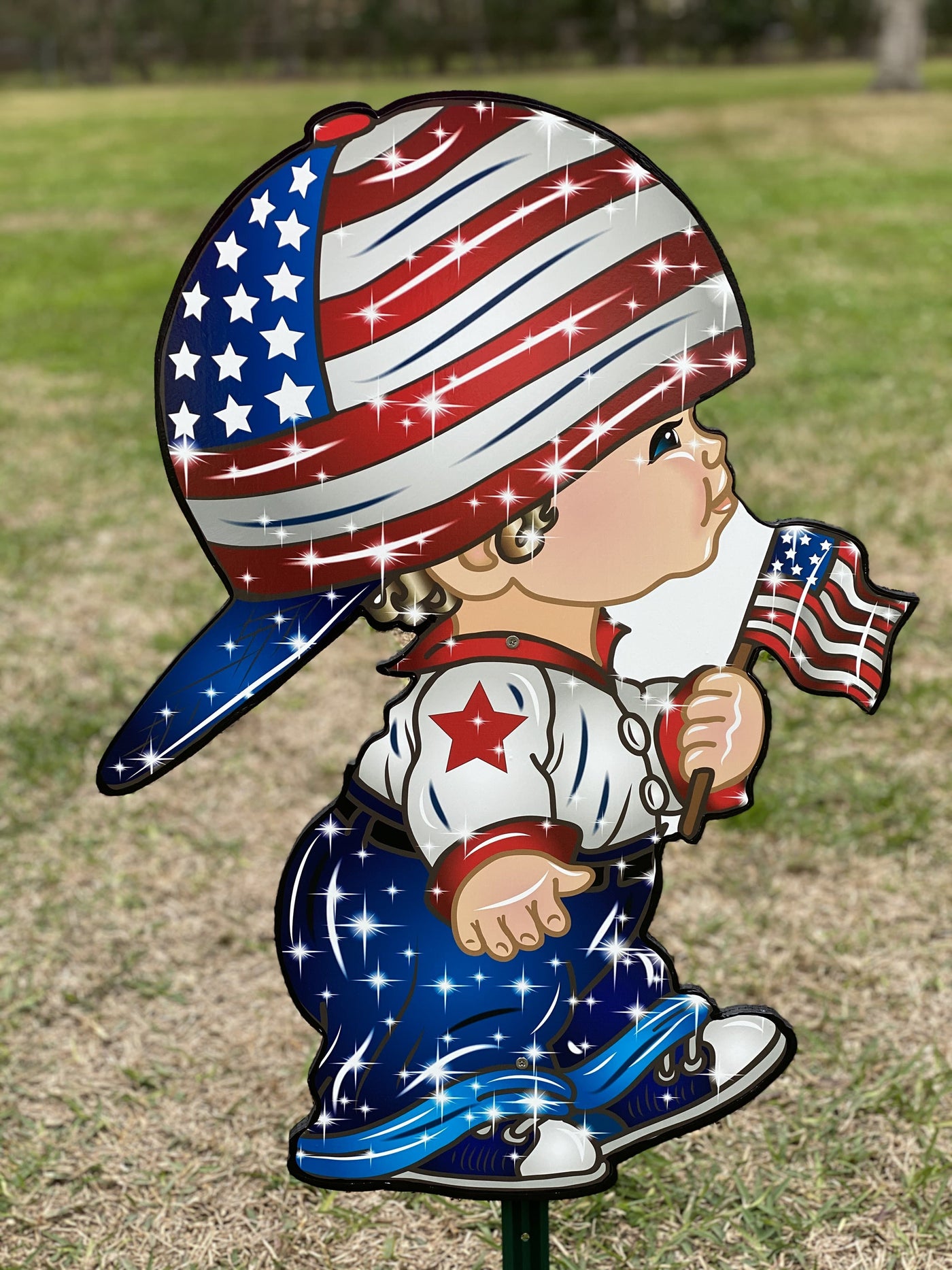 Happy Independence Day yard art