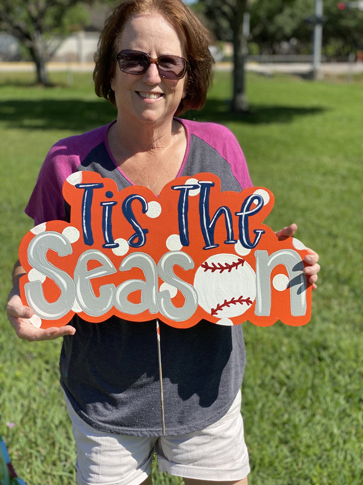 Tis the Season baseball Yard Art Blank