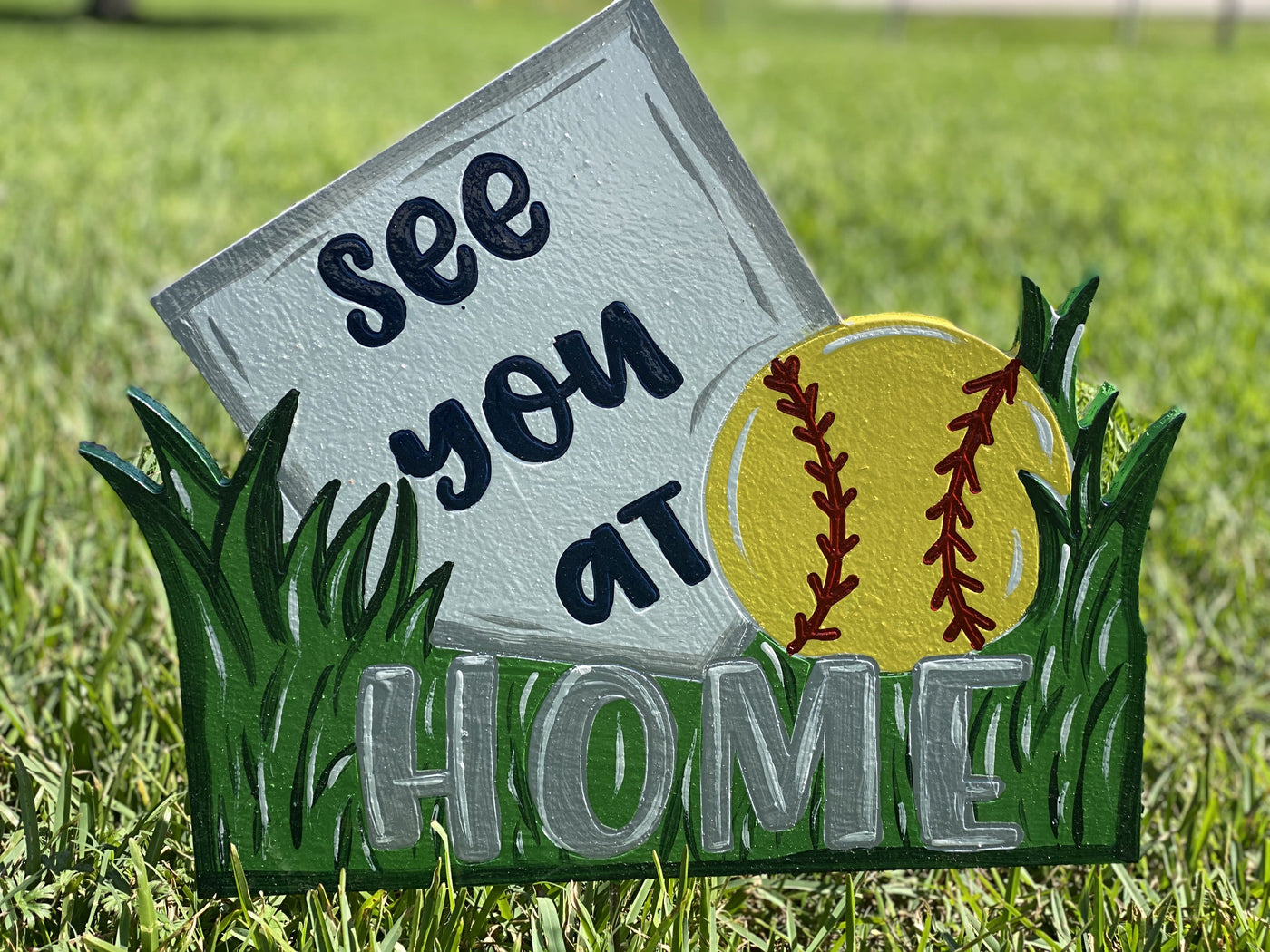 See You at Home Baseball Sign Yard Art DIY Blank