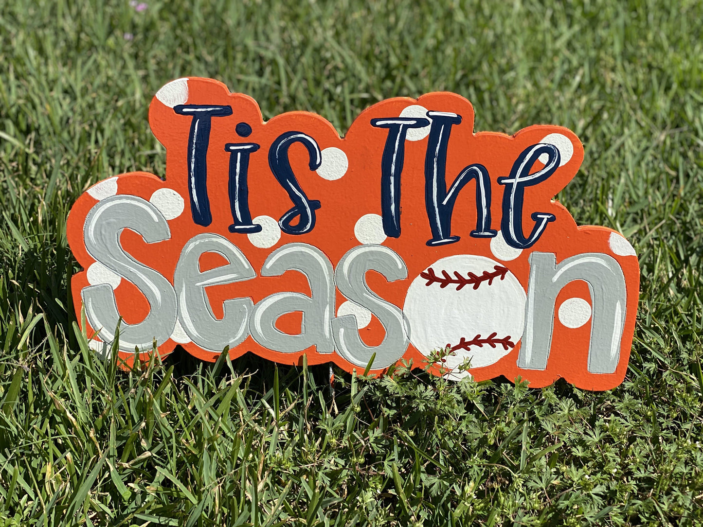 Tis the Season baseball Yard Art Blank Yard Art Decor and More LLC
