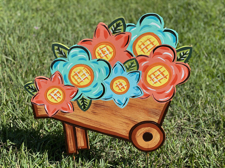 Wheelbarrow with Flowers Blank