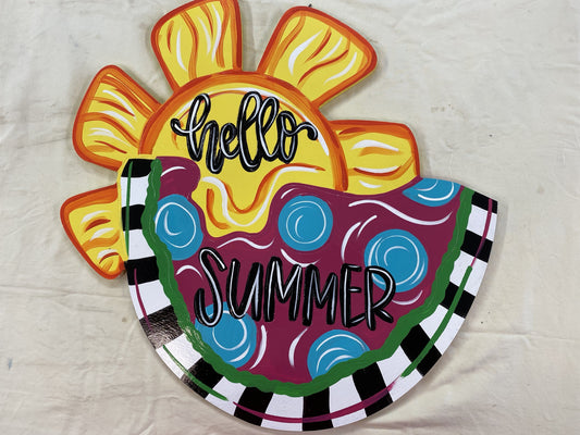 Hello Summer Watermelon/Sun DIY Blank