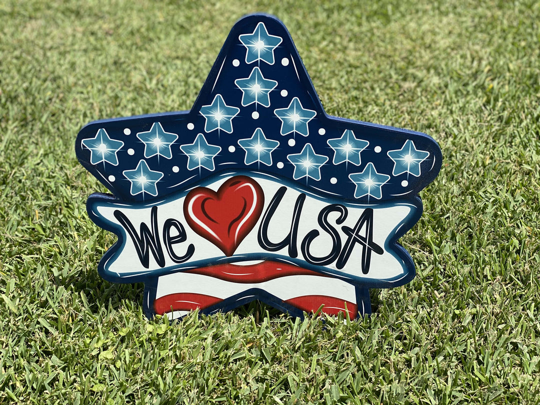 patriotic yard art star