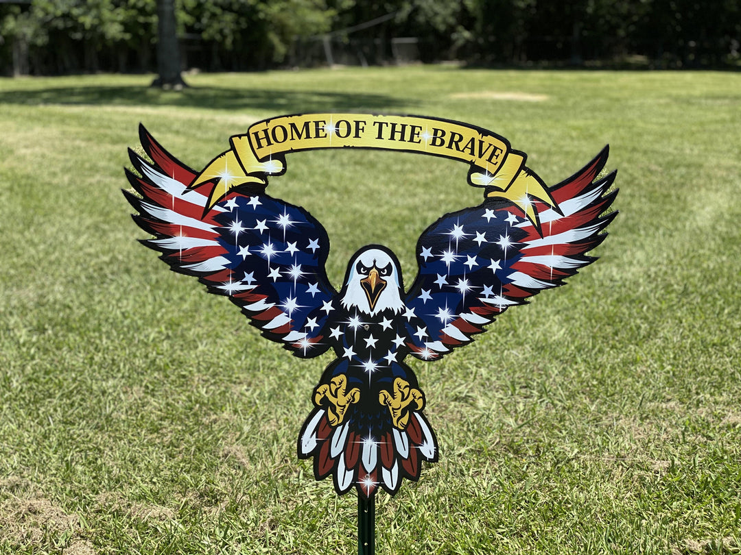 patriotic eagle yard art