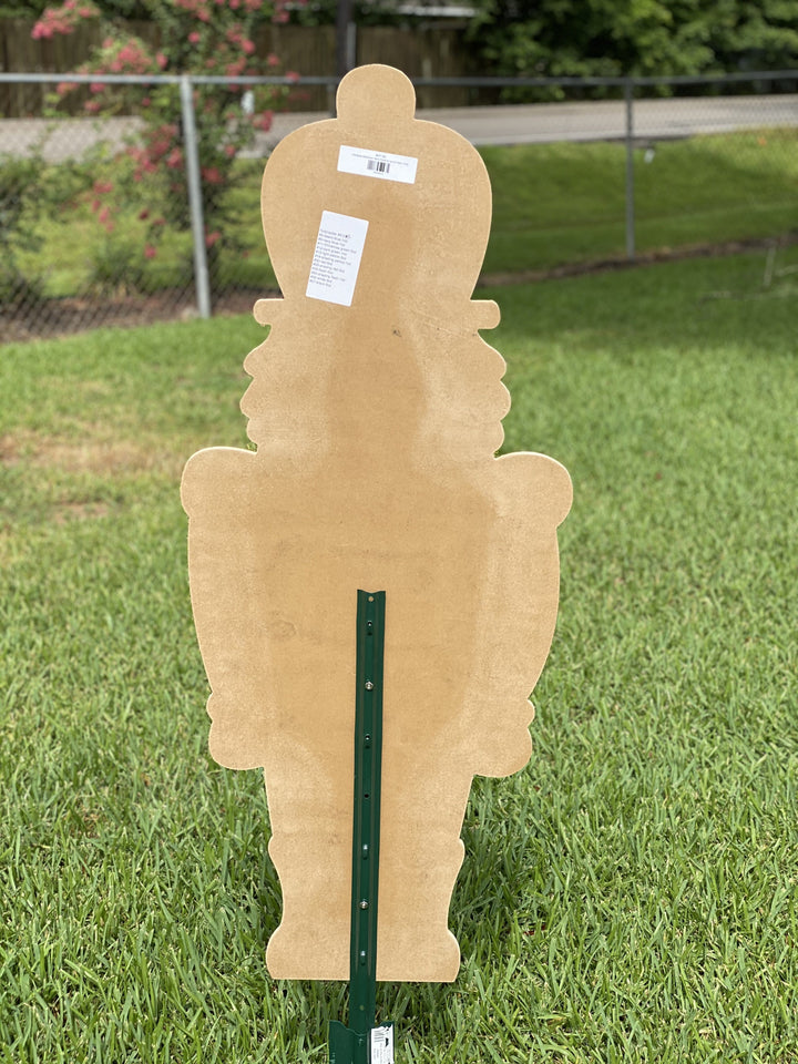 back Christmas Nutcracker yard art