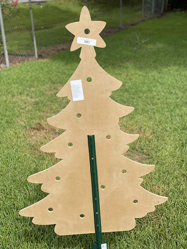 back of Christmas Tree paint party blanks