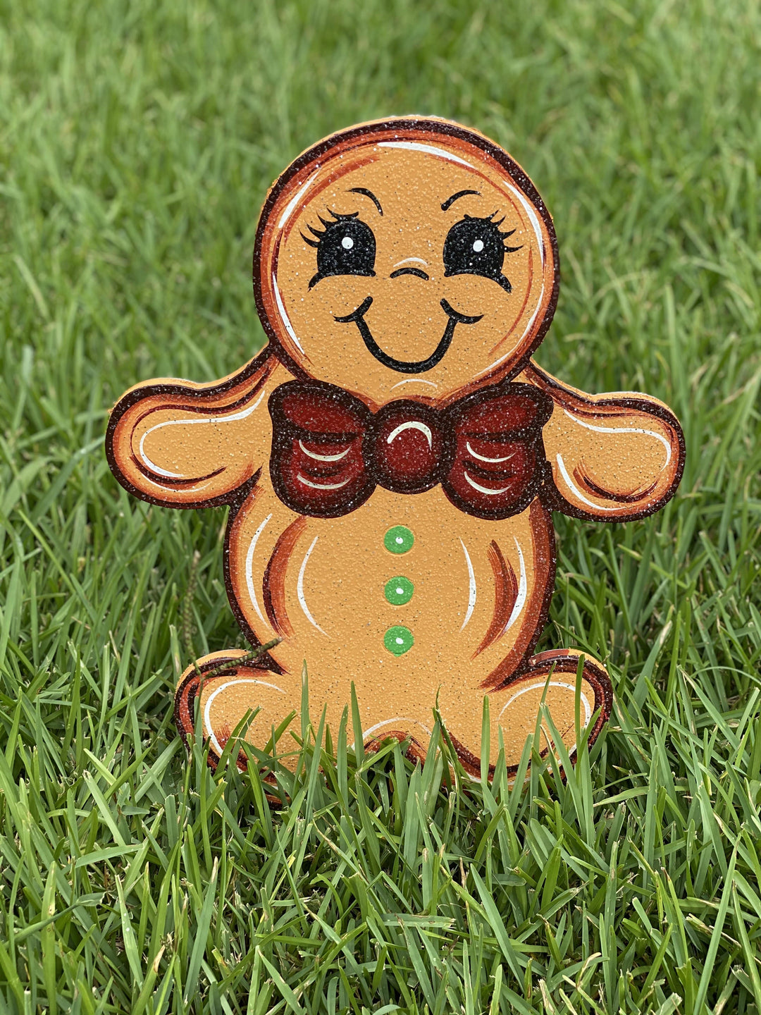 Christmas gingerbread baby painted yard art design