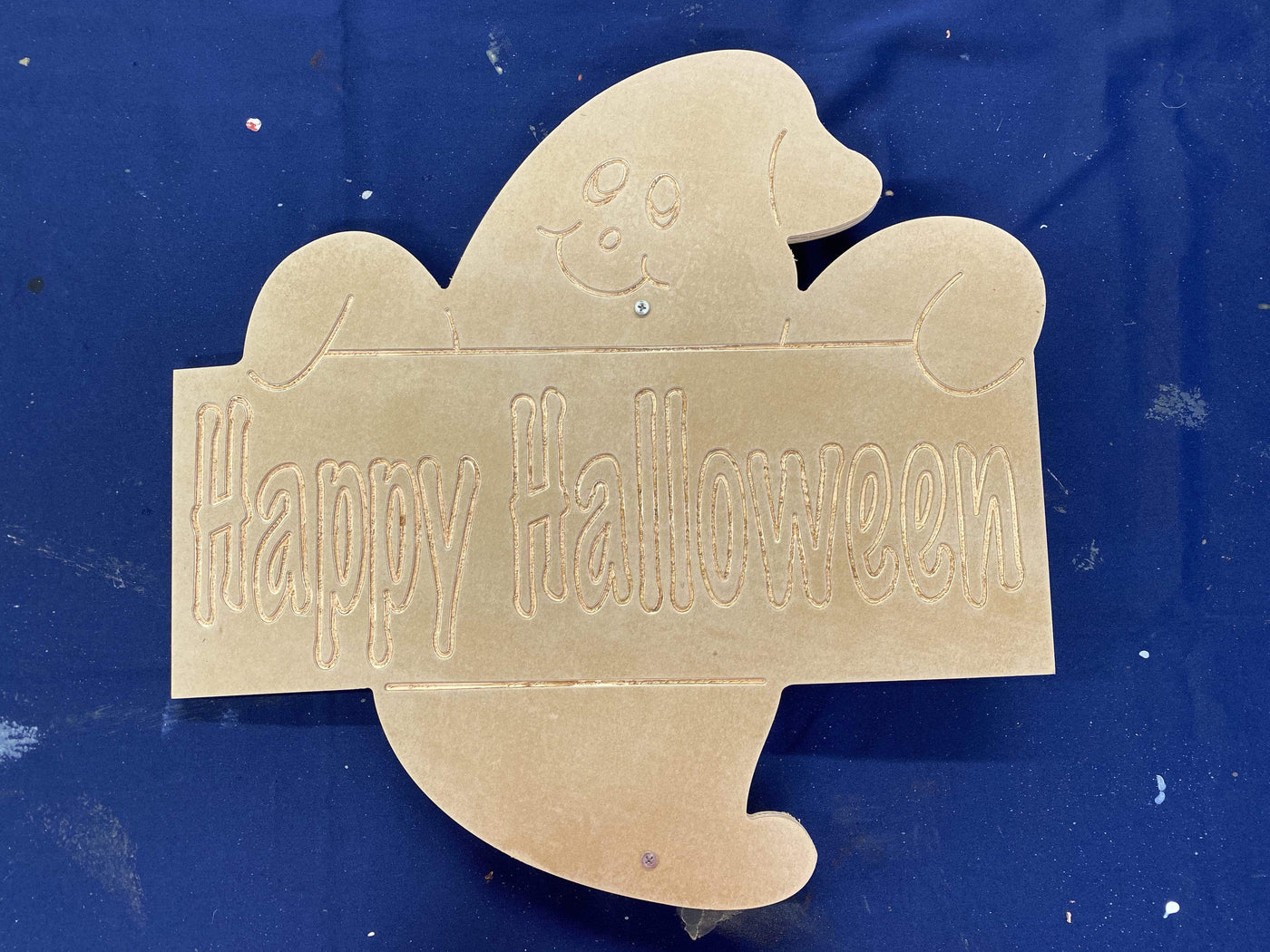 Happy Halloween ghost yard art blank