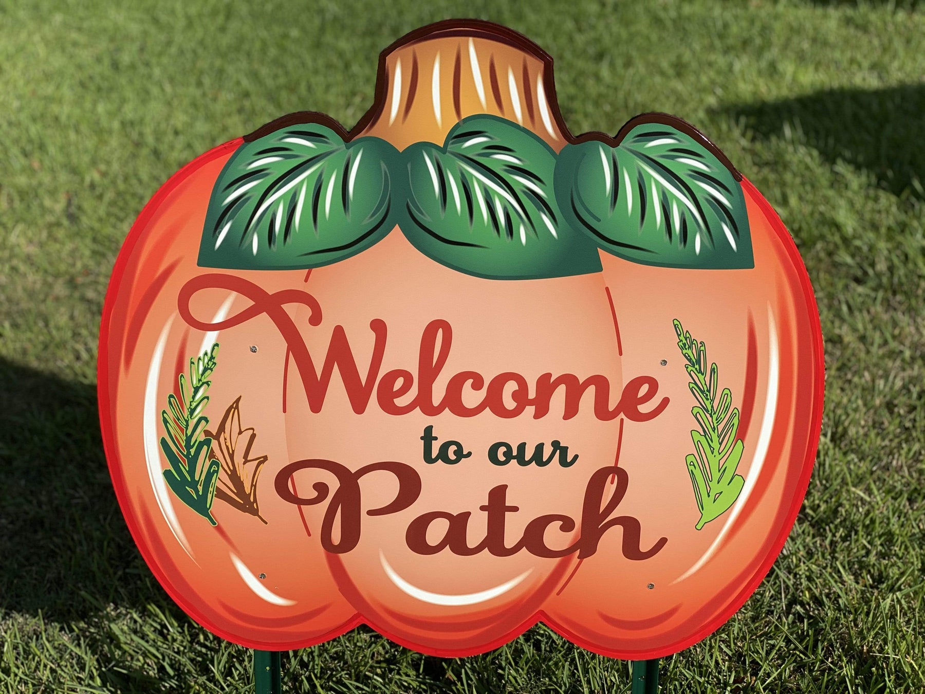 Small Welcome to our Patch Pumpkin Wooden Thanksgiving Sign – Yard Art ...