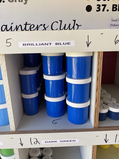 brilliant blue exterior yard art paint