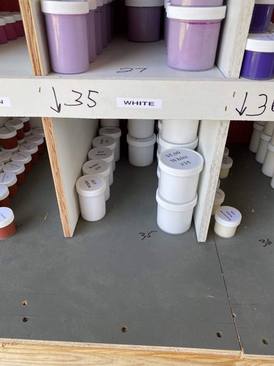 white exterior yard art paint