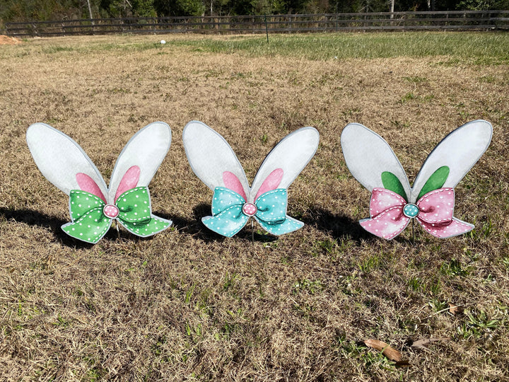 Easter Bunny Ears With Bow Outdoor Decoration