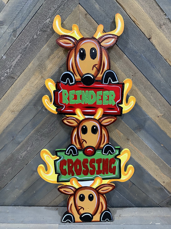 Reindeer Crossing Totem Pole Blank