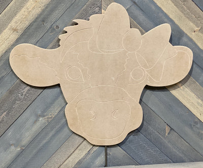 Cow with Bow DIY Blank