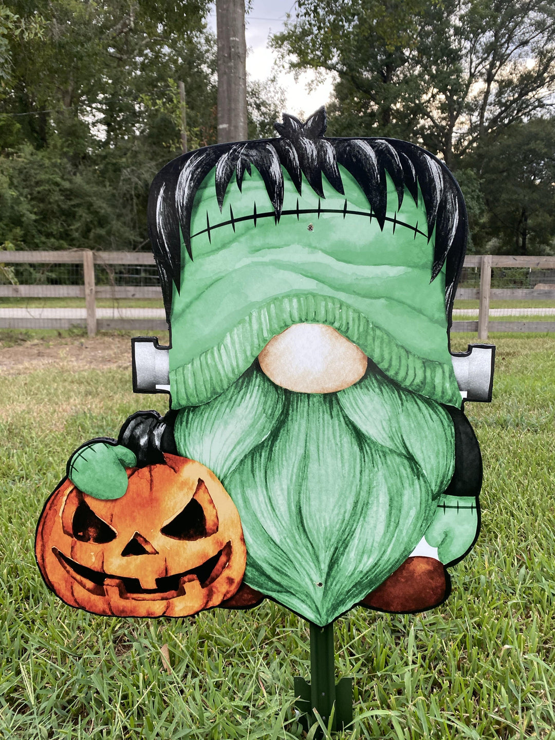 Frankenstein Gnome Halloween Yard Art