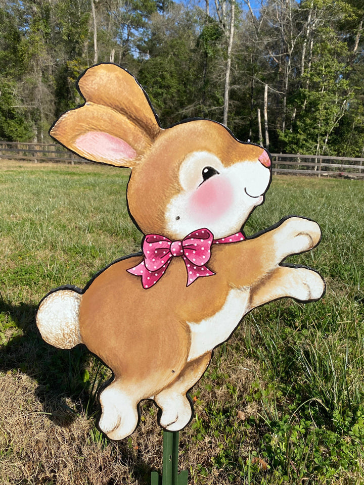 Happy Easter Bunny Jumping Outdoor Decoration