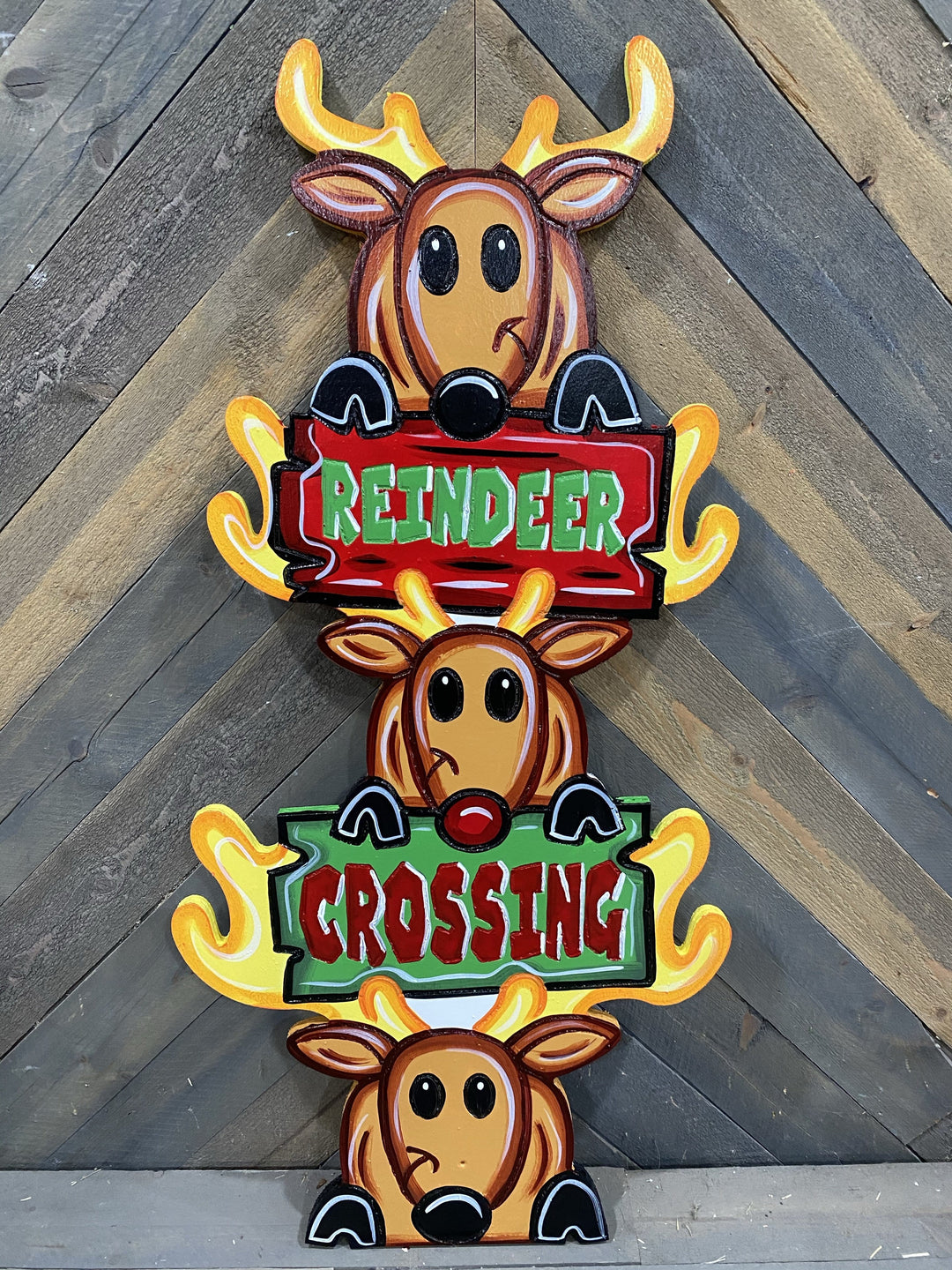 Reindeer Crossing Totem Pole Blank