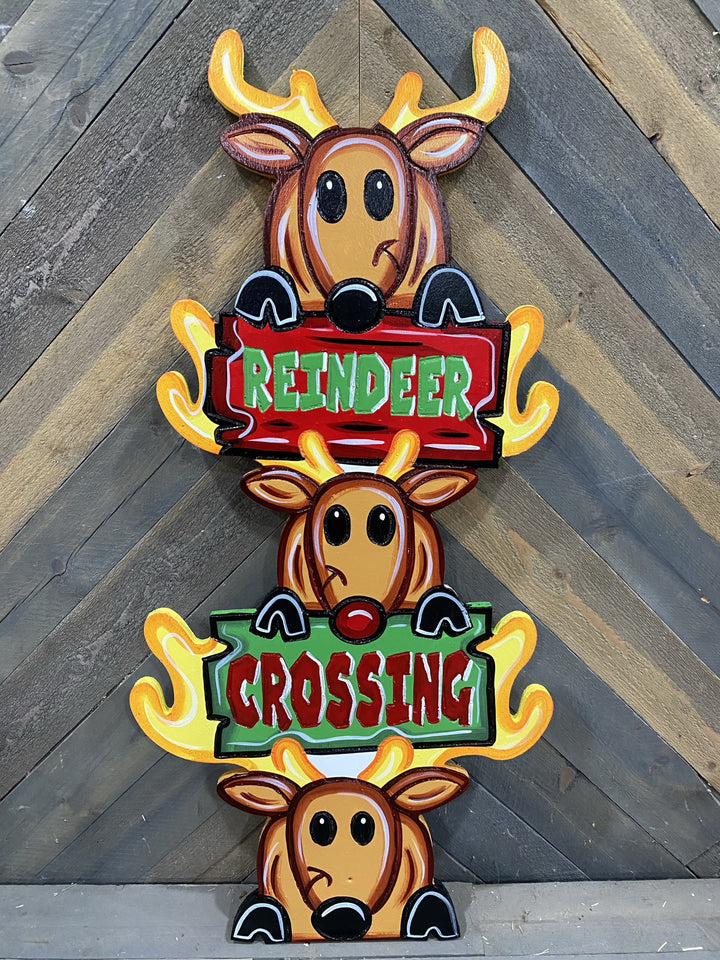 Reindeer Crossing Totem Pole Blank