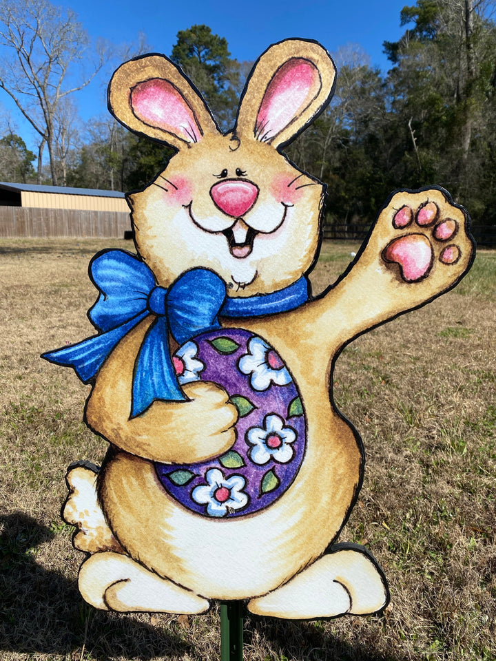 Easter bunny Waves with Egg Outdoor Decoration