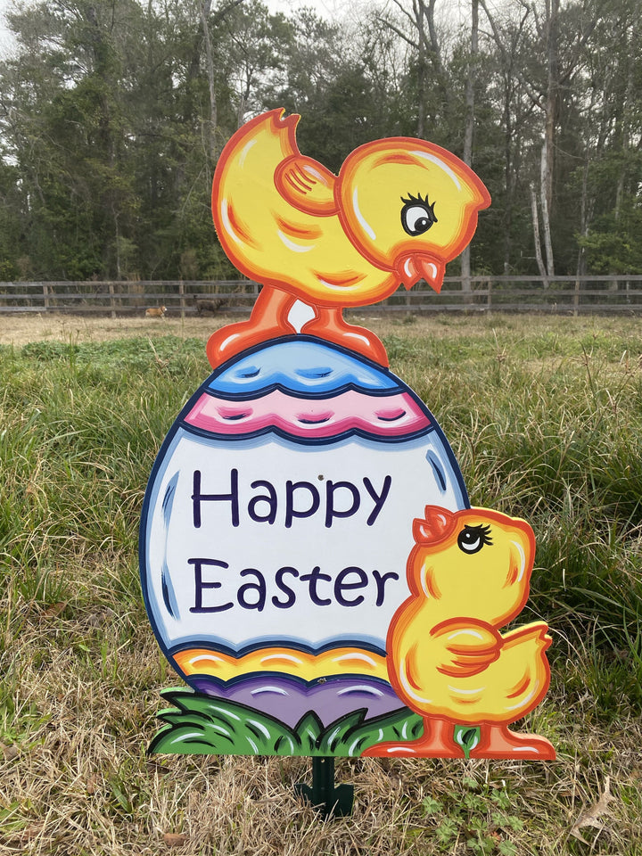 Happy Easter Chicks on Egg