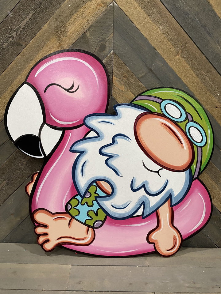 Gnome on Flamingo Float DIY Blank
