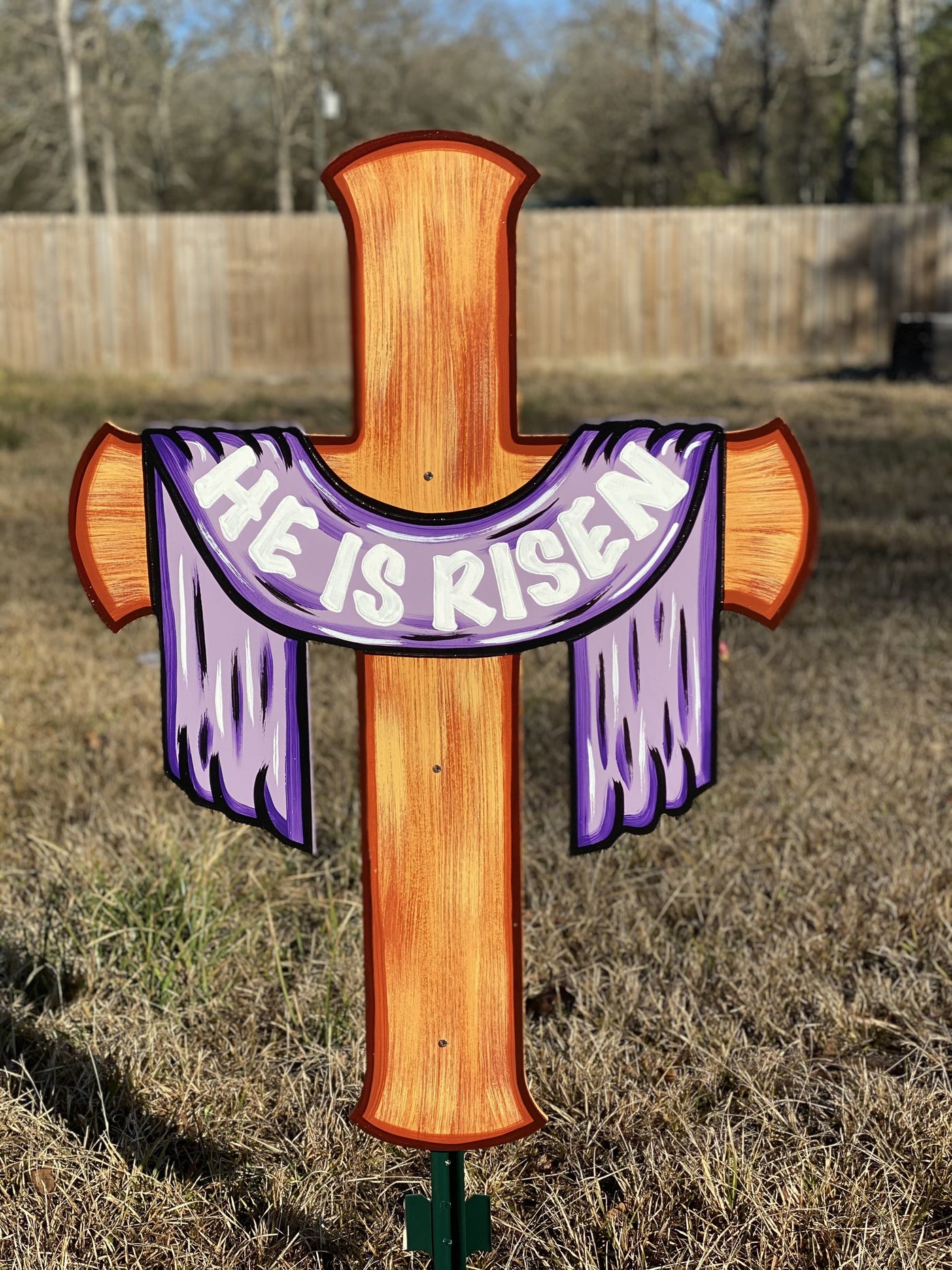 He is Risen Cross Horizontal