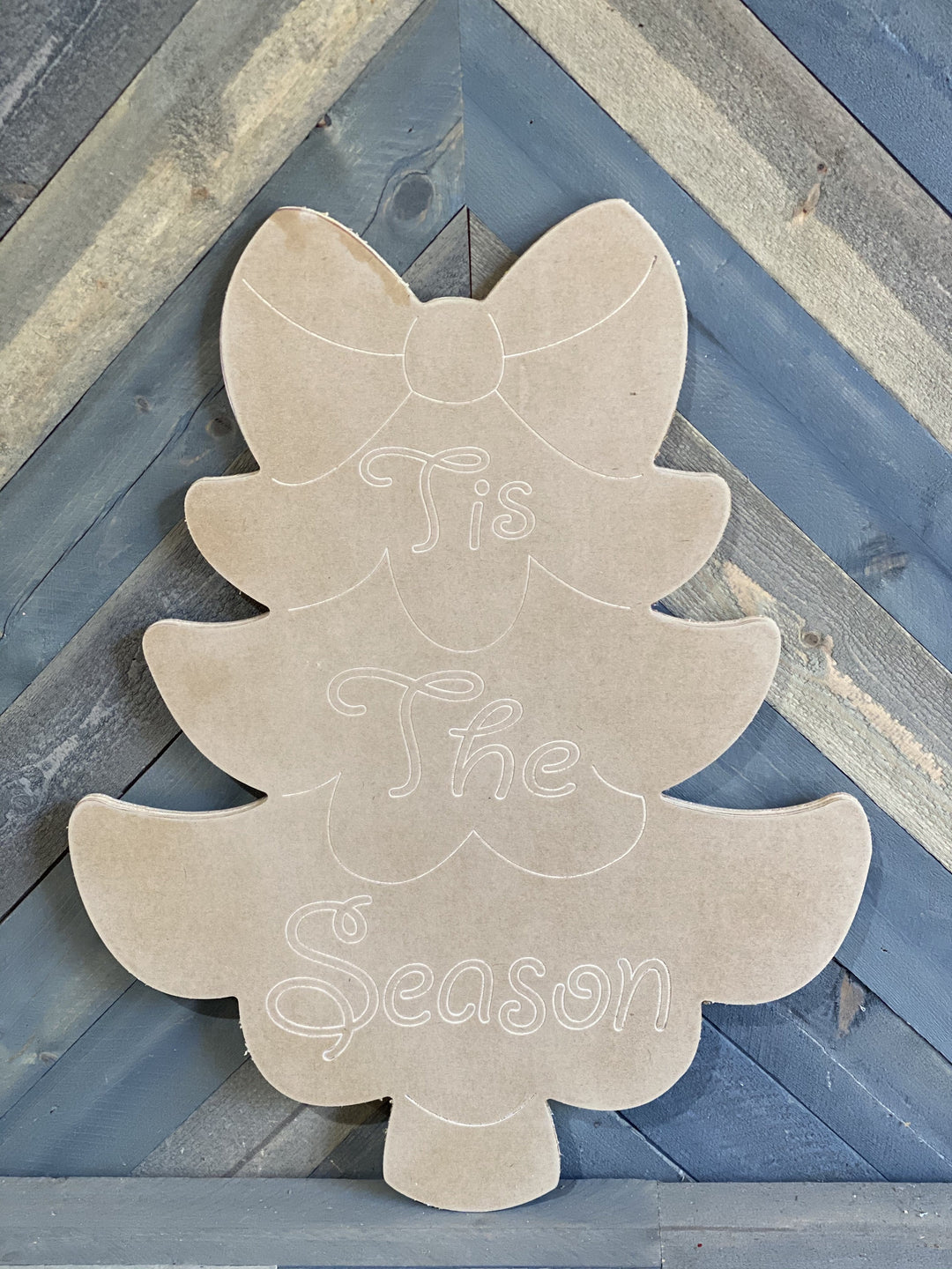 tis the season cute christmas tree blank yard art template