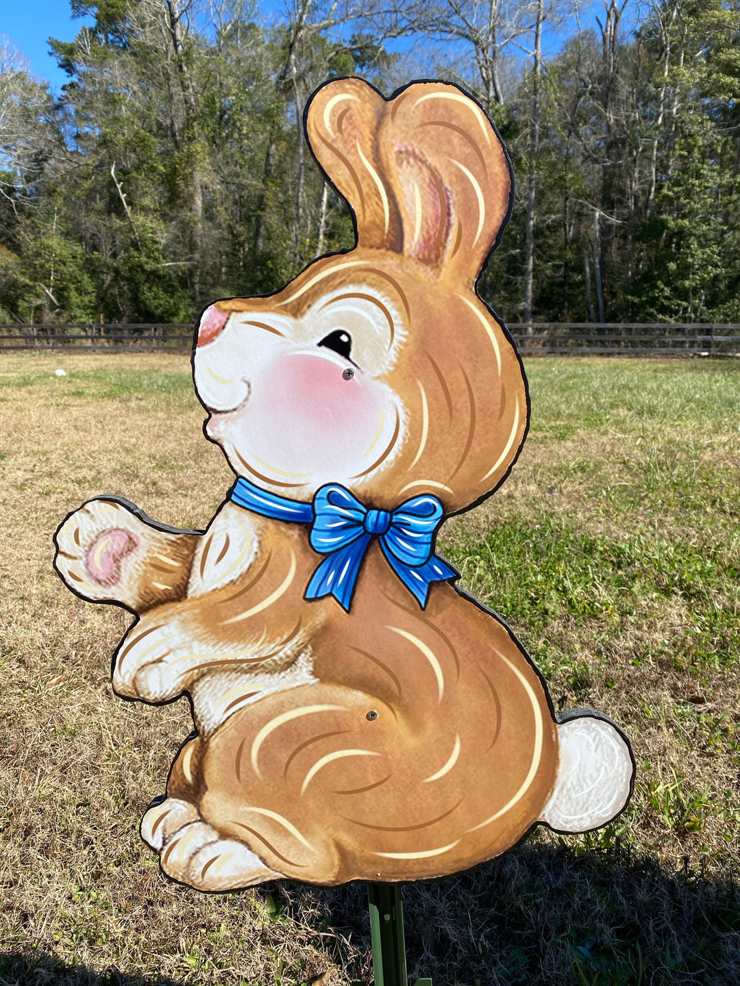 Easter Bunny Looking Up to the Sky Outdoor Decoration