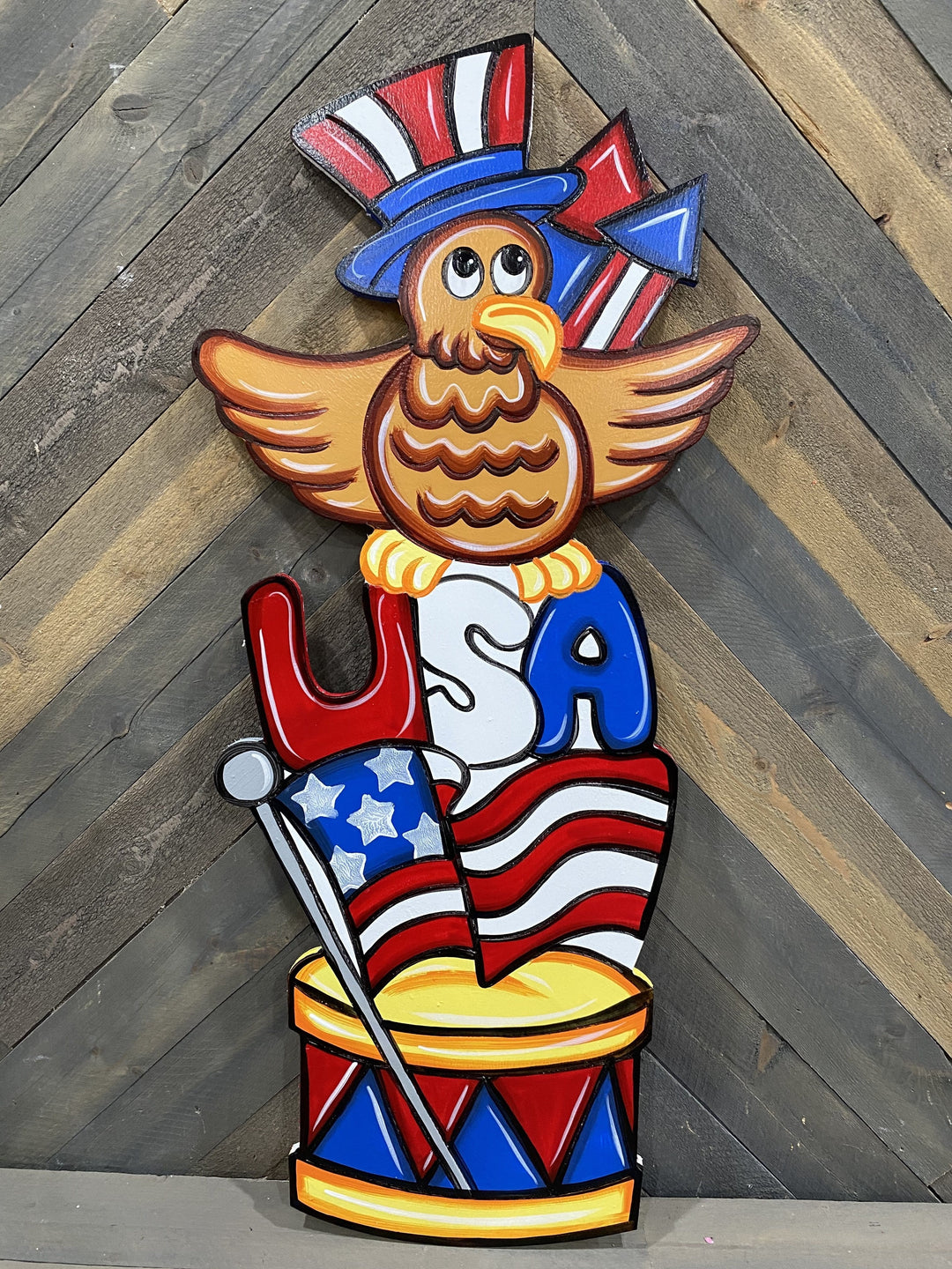 Patriotic Eagle Totem Pole DIY Blank