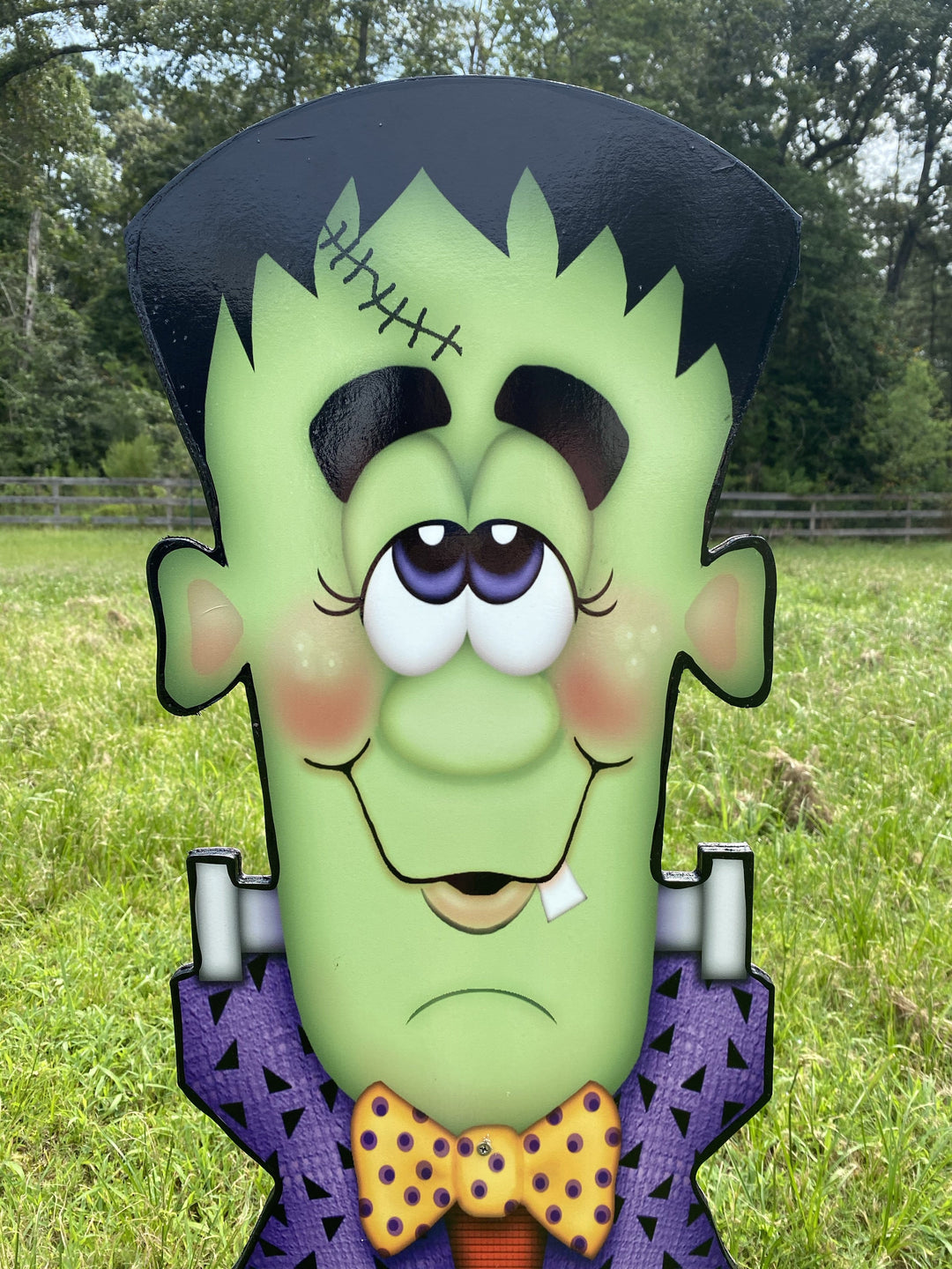 Frankenstein with Boo Halloween Yard Art