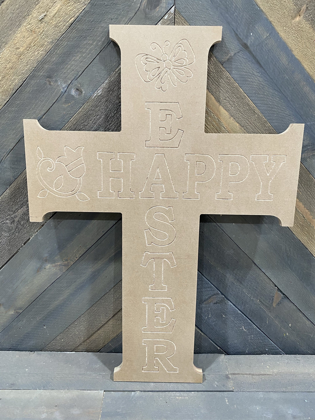 Happy Easter Cross Blank DIY Blank