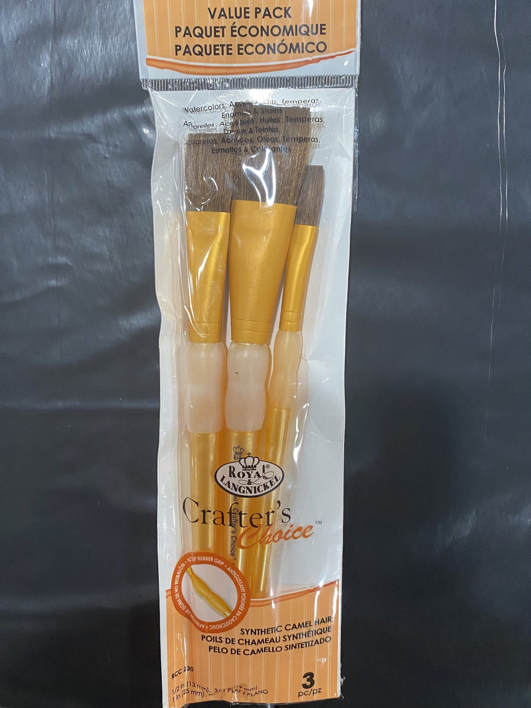 3pc Crafters Choice Flat Brush Set