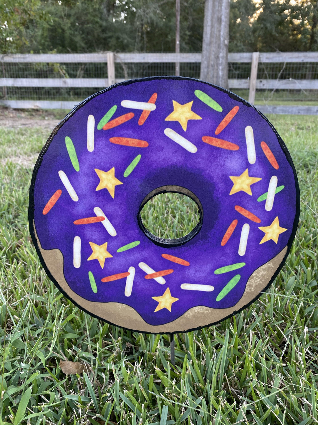 Purple Sprinkles Donut Halloween Yard Art
