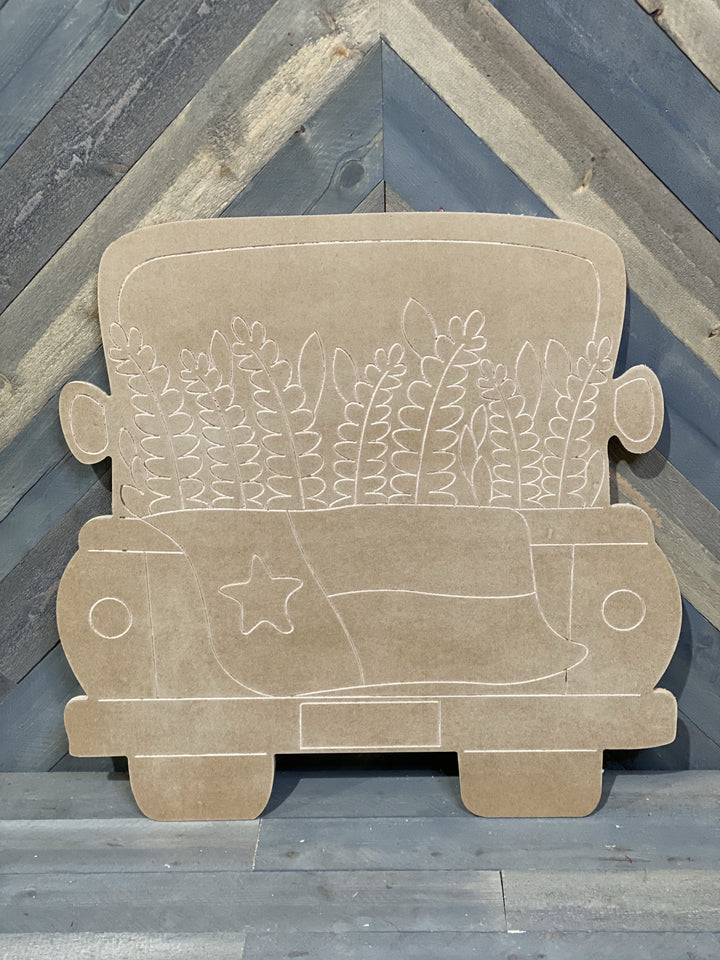 Texas Bluebonnet truck yard art blank template