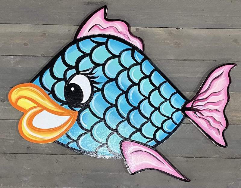 Spring Yard Art Fish Digital Template - SVG - DXF - PDF - JPG Files