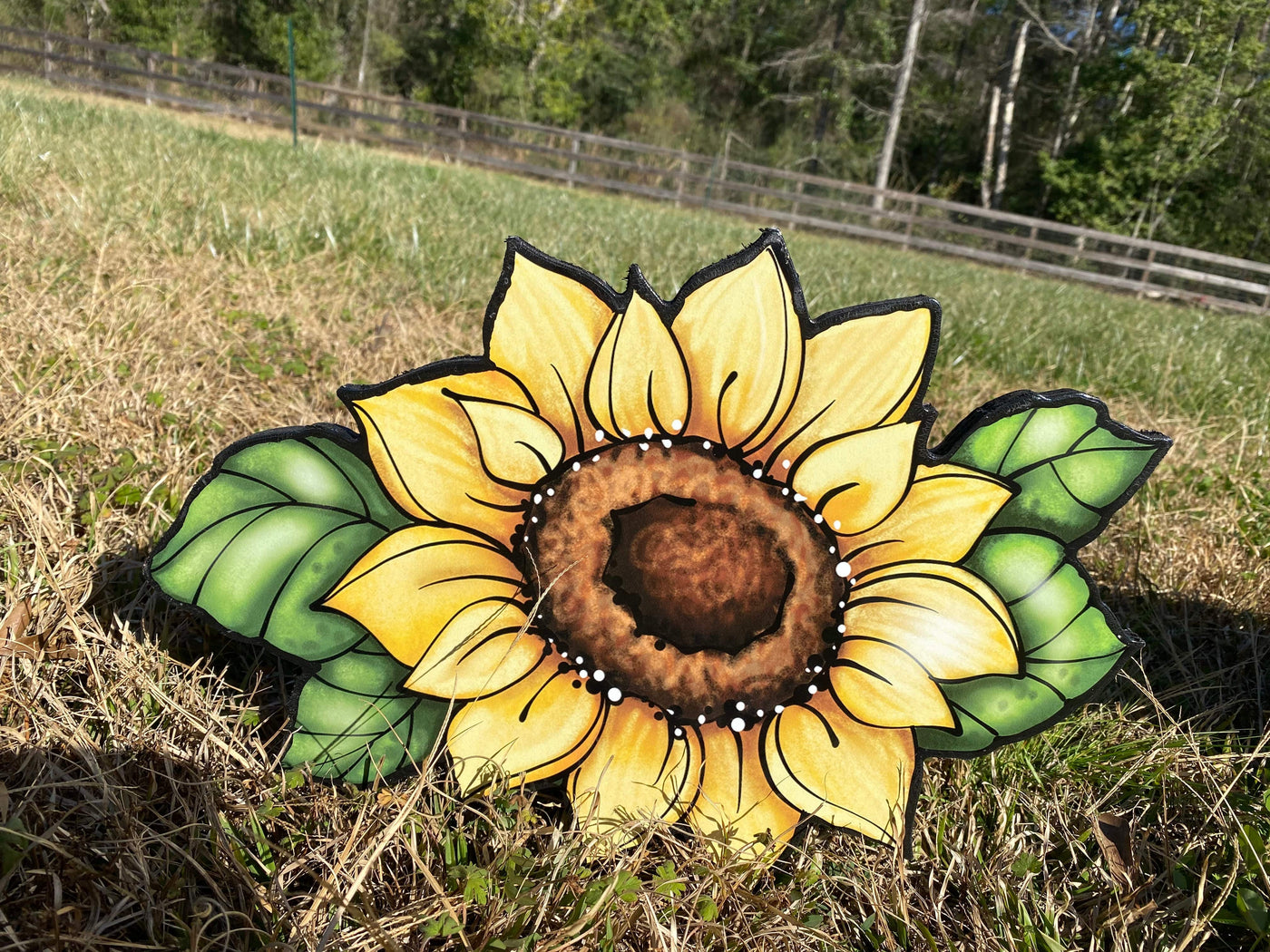 Sunflower with leaves #1 Outdoor Decoration